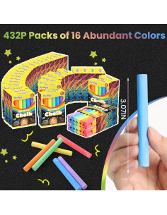 Conjunto de 432 Tizas de Acera Toidgy Multicolor para Niños 2