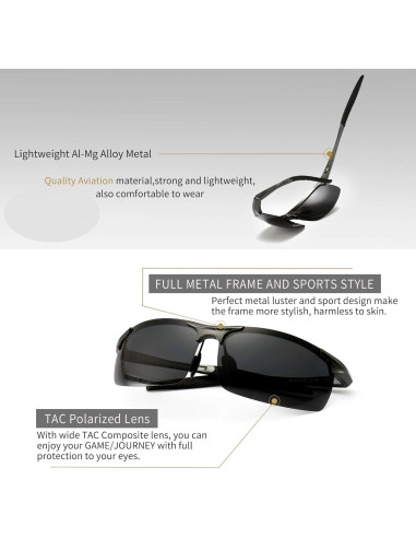 Gafas de sol polarizadas SUNGAIT para hombres UV400