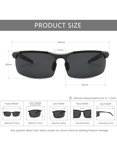Gafas de sol polarizadas SUNGAIT para hombres UV400