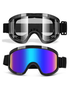 Gafas de Moto Lievermo - Paquete 2 Gafas Negras y Transparentes