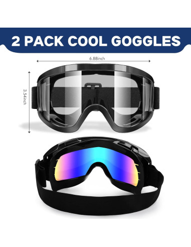 Gafas de Moto Lievermo - Paquete 2 Gafas Negras y Transparentes