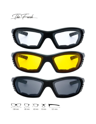 Gafas de Motocicleta The Fresh FR13 UV400 3 Lentes Acolchadas