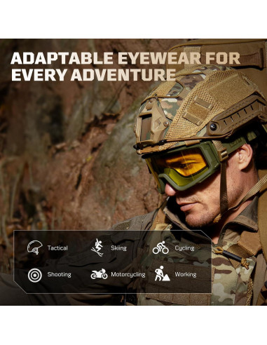 Gafas de Airsoft 1TG Tactical con 3 Lentes Anti Niebla