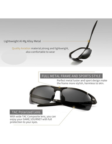 Gafas de sol polarizadas SUNGAIT para hombres UV400