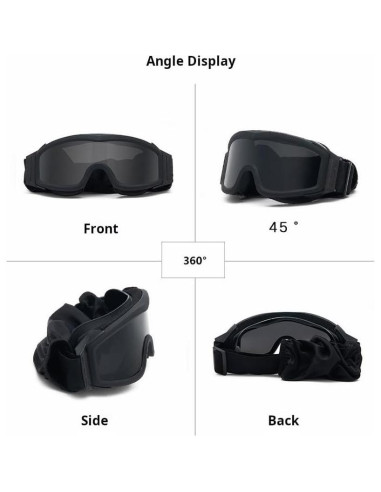 Gafas de Seguridad Tácticas LEJUNJIE con 3 Lentes Intercambiables