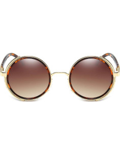 Gafas de sol redondas Dollger steampunk UV400 con estuche 2