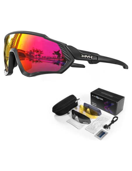 Gafas de Ciclismo KAPVOE 5 Lentes Polarizadas UV400