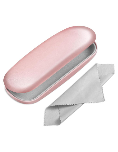 Funda Dura para Gafas Fintie con Paño de Limpieza Rosa