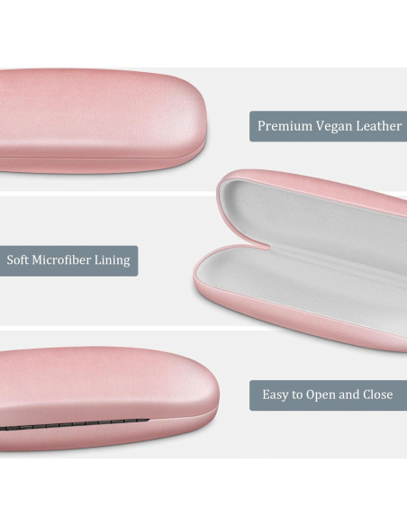 Funda Dura para Gafas Fintie con Paño de Limpieza Rosa