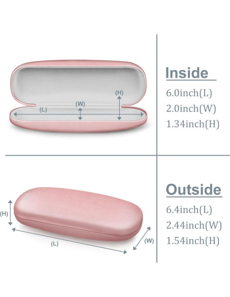 Funda Dura para Gafas Fintie con Paño de Limpieza Rosa