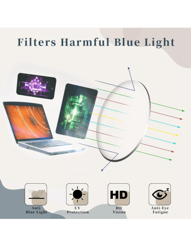 Gafas de Luz Azul Retro FEISEDY para Mujeres - Montura Pequeña