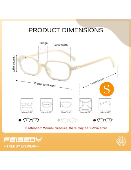 Gafas de Luz Azul Retro FEISEDY para Mujeres - Montura Pequeña