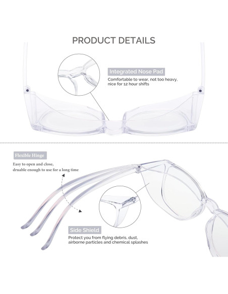 Gafas de seguridad JOOHOO UV400 antiempañantes para mujeres