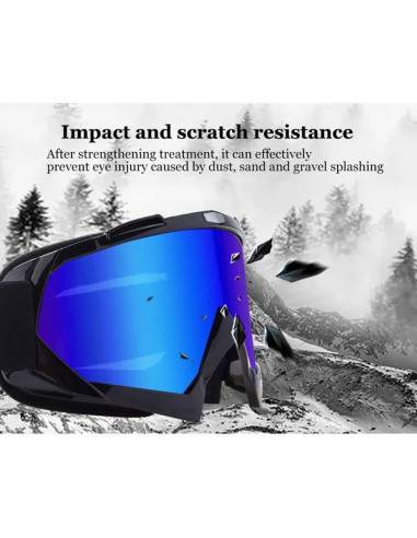 Gafas de Motocross First Choose UV400 Anti-Rasguños Negro