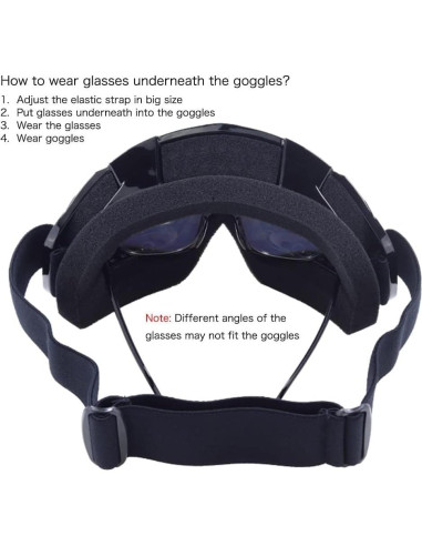 Gafas de Motocross First Choose UV400 Anti-Rasguños Negro