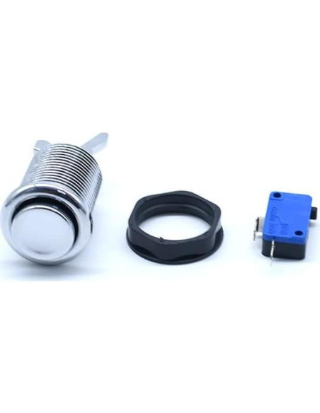 6 Botones de Arcade Cromados Arcity 28mm con Microswitch