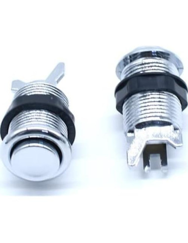 6 Botones de Arcade Cromados Arcity 28mm con Microswitch