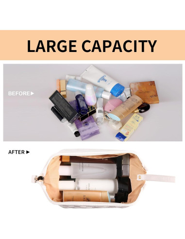 Bolsa de Maquillaje Abiudeng PU Gran Capacidad con Asa