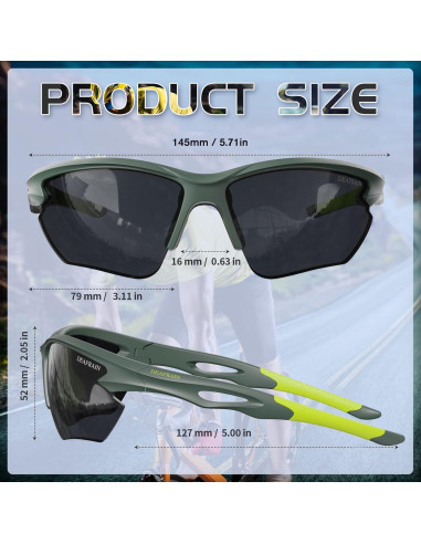 Gafas de sol deportivas DEAFRAIN Dfsg21b UV400 TR90