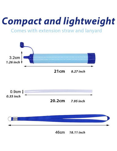 Popotes de Filtro de Agua MHarbor 4 Piezas Portátiles
