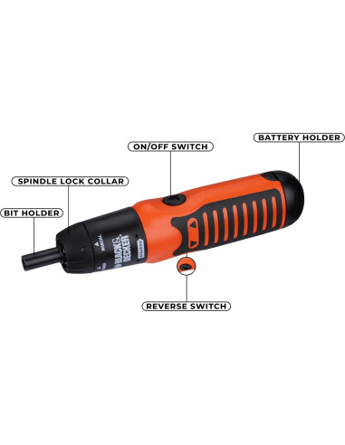 Destornillador a Batería Black & Decker A7073 6V 14 Puntas