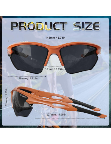 Gafas de sol deportivas DEAFRAIN Dfsg21b polarizadas UV400