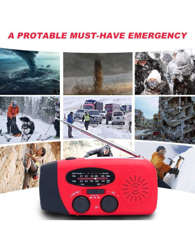 Kit de Emergencia Solar Geartist Radio Meteorológica 2000mAh