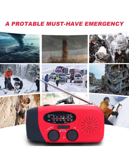 Kit de Emergencia Solar Geartist Radio Meteorológica 2000mAh