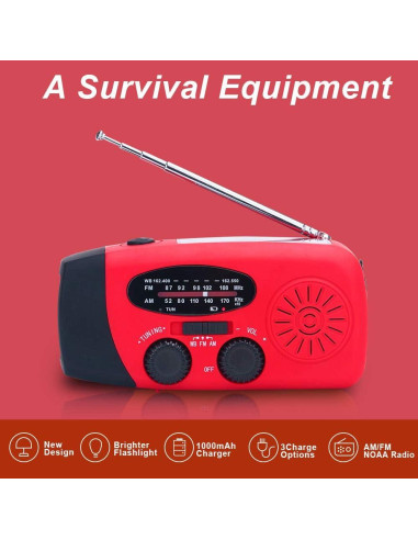 Kit de Emergencia Solar Geartist Radio Meteorológica 2000mAh