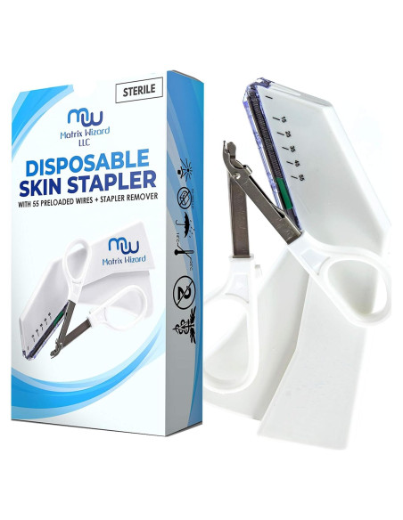 Grapadora de Piel Matrix Wizard con 55 Alambres Estériles