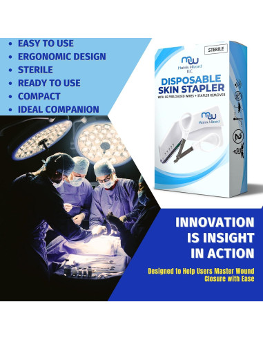 Grapadora de Piel Matrix Wizard con 55 Alambres Estériles