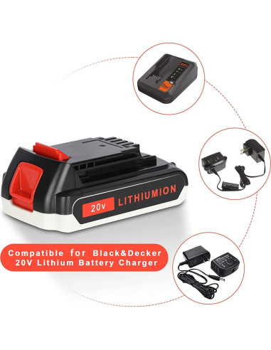 Batería de Reemplazo JYJZPB 3000mAh 20V para Black & Decker