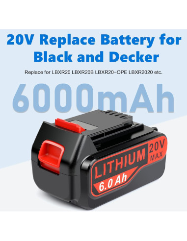 4 Baterías de Reemplazo 20V 6.0Ah Black and Decker