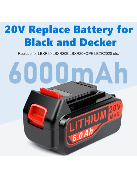 4 Baterías de Reemplazo 20V 6.0Ah Black and Decker