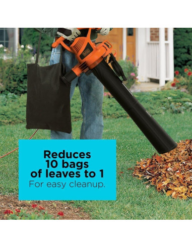 Soplador de Hojas Eléctrico 3-en-1 BLACK+DECKER BV3100 12A