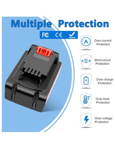 4 Baterías de Reemplazo 20V 6.0Ah Black and Decker