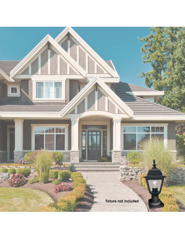 Base de Luz de Poste Exterior Designers Fountain, Aluminio Negro