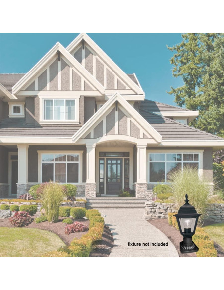 Base de Luz de Poste Exterior Designers Fountain, Aluminio Negro