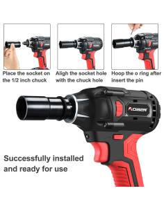 Llave de Impacto Inalámbrica AOBEN 21V 400N.m 4.0Ah 2