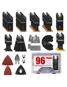 Hojas de Sierra Oscilante Adust 96 Piezas para Madera y Metal