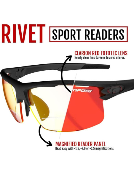 Gafas de sol Rivet Sport +2.5 para ciclismo y deportes Gafas de sol Rivet Sport +2.5 para ciclismo y deportes