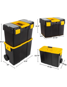 Caja de Herramientas Portátil Stalwart 2-en-1 con Ruedas 2