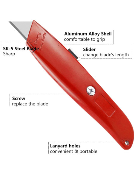 Cuchillo Utilitario DIYSELF 2Pack Cuchilla Retráctil 6cm