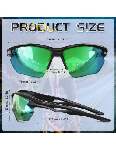 Gafas de sol deportivas DEAFRAIN Dfsg21b polarizadas UV400