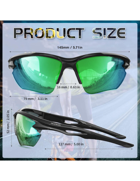 Gafas de sol deportivas DEAFRAIN Dfsg21b polarizadas UV400