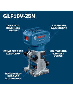 Router de Recorte Bosch GLF18V-25 18V - Ligero y Potente 2