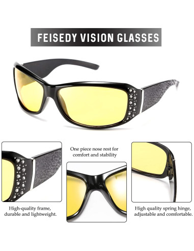 Gafas Envolventes FEISEDY Amarillas Antideslumbrantes