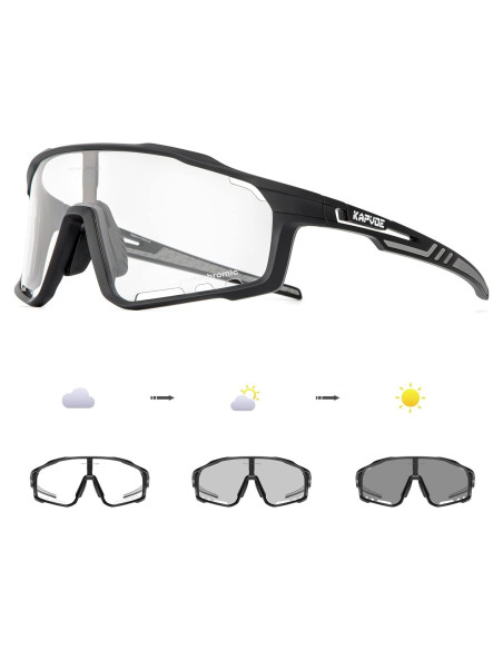 Gafas de Ciclismo Fotoquímicas KAPVOE HD UV400 Ajustables
