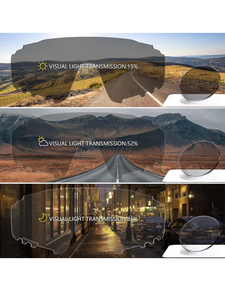 Gafas de Ciclismo Fotoquímicas KAPVOE HD UV400 Ajustables