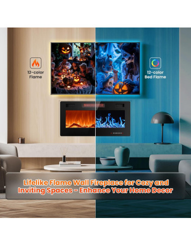 Chimenea Eléctrica Joy Pebble 91 cm Control Remoto LED